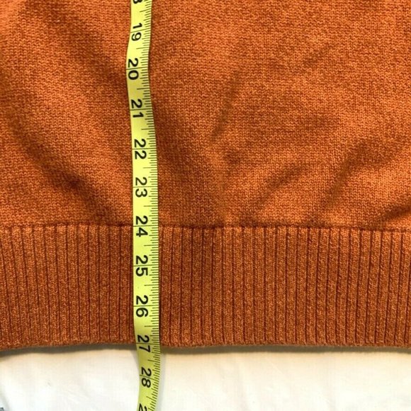 Tommy Hilfiger Sweater Chunky Knit Crew Neck Raglan Flag Cotton Heather Orange L - Picture 11 of 12